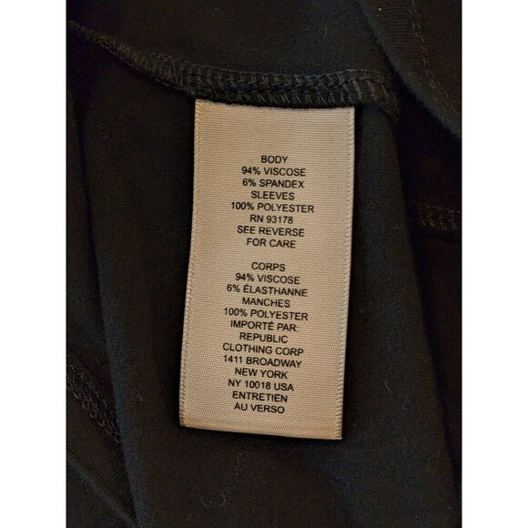 Philosophy Woman NEW Plus 2X Top Blouse Black Ruffle Sheer Short Sleeve Stretch - Picture 8 of 8